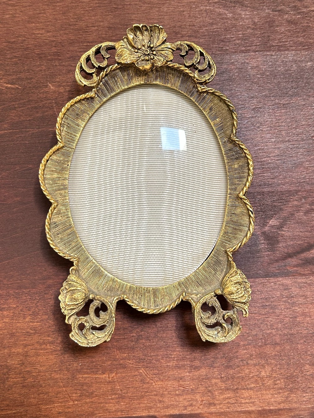 Vintage-Matson Ormolu 24K Gold Plated Oval Table Frame - Hollywood Regency Style
